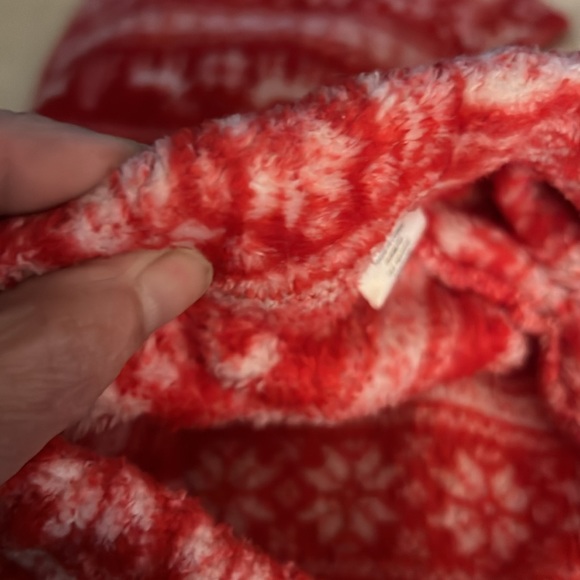 BODY CANDY 🎄🦌 RED PLUSH FLEECE WINTER REINDEER PAJAMA LOUNGE PANTS Women’s Jr. L - Picture 5 of 6